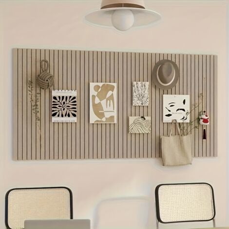 Dark camel-colored felt bulletin board, pinboard, ideal for office wall stickers, 60 x 40 cm. (1/4)