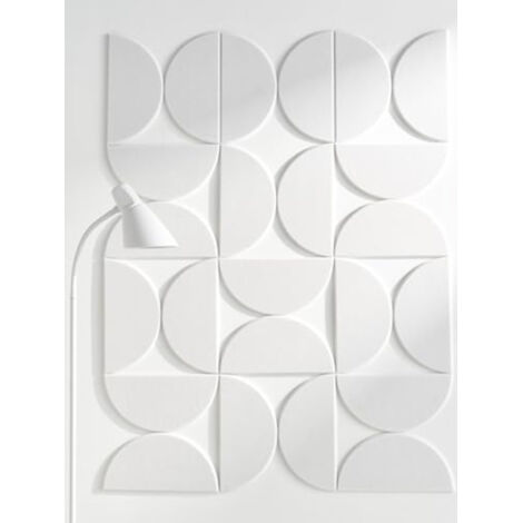 Set of 12 Decorative Felt Soundproofing Panels for the Home — Semi-Circular Acoustic Panels, White, 30 cm x 15 cm, Adhesive Backing (1/5)