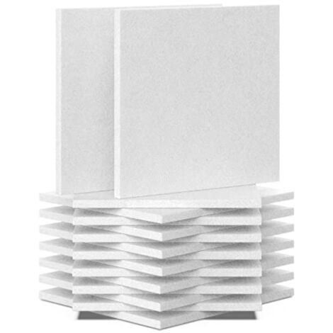 High-Density Soundproofing Panels (12-Pack) – Self-Adhesive Sound-Dampening Panels, White, 30 x 30 cm