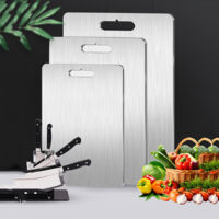 NICOLA Set of 3 double-sided stainless steel cutting boards, mold and moisture resistant kitchen cutting board