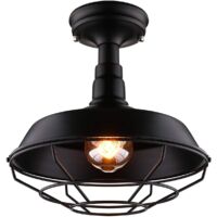Single ceiling spotlight, industrial retro metal mesh ceiling light, warm light, 220V, E27