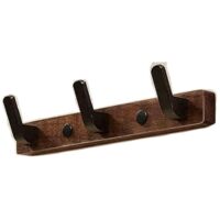 NICOLA Fine Walnut Coat Rack, Walnut Wall-Mounted Coat Rack with Three Hooks, for Bathroom, Bedroom, and Kitchen