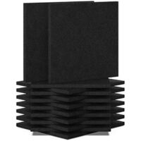 Self-Adhesive Soundproofing Panels (12-Pack) – Decorative Acoustic Wall Panels for Home Studios, Black, 30 x 30 cm