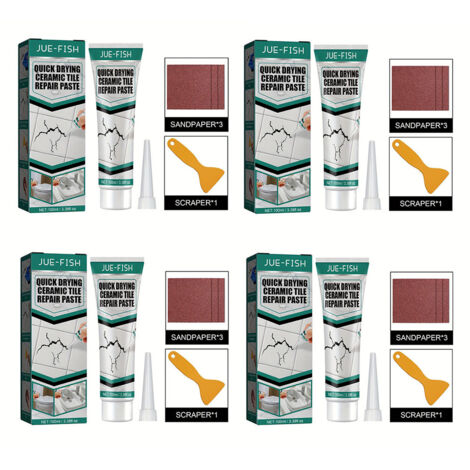 NICOLA Marmorbadewannenreparaturpaste (4 Tuben), Fliesenreparaturpaste, Schnelle Rissreparatur