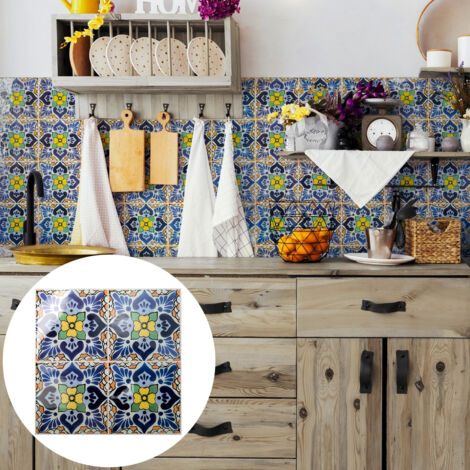 LZBARGON 10 Wandaufkleber im Boho-Stil – Wanddeko mit 3D-Struktur (wasserfest & klebstofffrei) für Bad, Küche und Wohnzimmer (1/5)