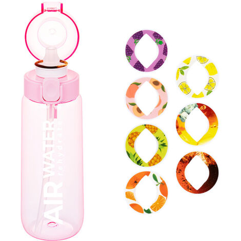 750 ml Trinkflasche für aromatisiertes Wasser mit 7 zufälligen Aroma-Pods: „Luft-aromatisierte“ Trinkflasche – ideal für Camping, Sport und Fitness