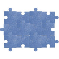 12-teiliges Puzzle-Wanddekoration, 3D-Wandaufkleber aus Filz, vollflächig klebende, schalldämmende Filzplatte, himmelblau, 20 x 30 cm