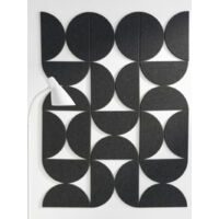 Set mit 12 Schallschutzpaneelen aus Polyesterfilz, modern und schlicht, schwarz, selbstklebend, 30 cm x 15 cm