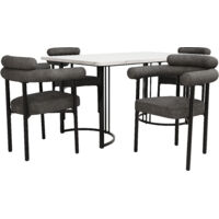 4 chaises de salle à manger. Des chaises modernes et élégantes, fabriquées en cuir marron foncé. Confortables, ces chaises conviennent parfaitement pour les salles à manger, les salons et les bureaux.