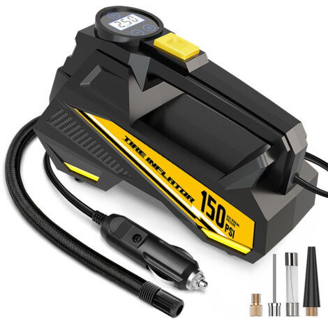 Gonfiatore digitale per pneumatici, compressore d'aria portatile per auto, 150 PSI, ideale per auto, moto, biciclette, gonfiaggio pneumatici (1/5)