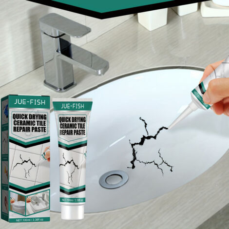 Pasta riparatrice per piastrelle, kit di riparazione piastrelle, impermeabile, ad asciugatura rapida per pavimenti in ceramica e crepe, 1 pezzo