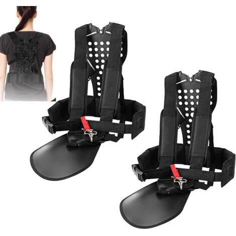 Set di 2 tracolle per tagliasiepi, tracolle regolabili per decespugliatori, accessori per tosaerba, nere (1/5)