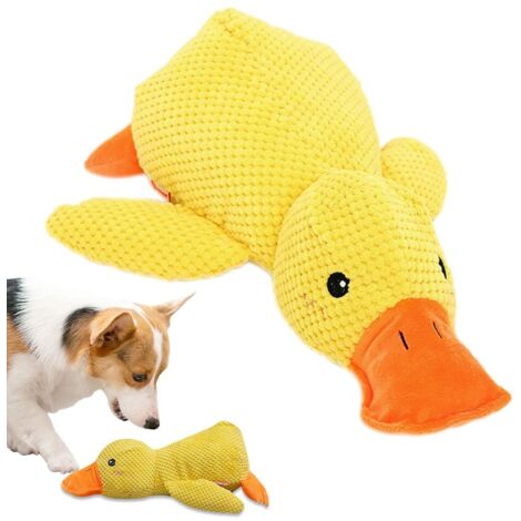 Anatra calmante, giocattolo a forma di paperella gialla, peluche per cani, giocattolo per animali domestici (45 cm, L) (1/5)