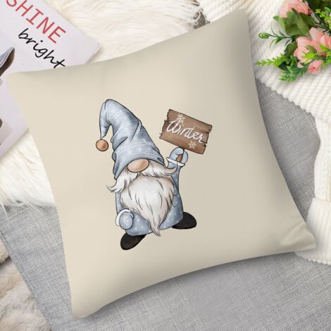 Coussin décoratif flocons et couronne, gnome (1/5)