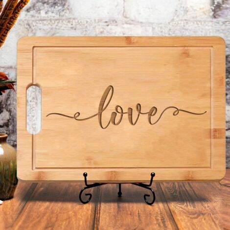 Planche à découper "LOVE" gravé – Cadeau romantique pour femme ou homme (1/5)