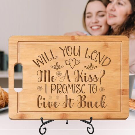 Planche à découper "Made with love" – Cadeau romantique personnalisé (1/5)