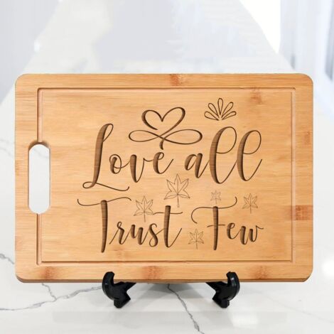 Planche à découper phrase gravée – Message romantique, cadeau unique (1/5)