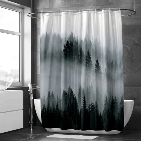 Rideau de douche forêt sauvage brumeuse – Ambiance naturelle et douce (1/5)