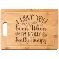 Planche bambou message Saint-Valentin – Idée cadeau romantique pour couple