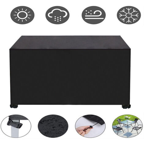 Fundas rectangulares para muebles de jardín, impermeables y a prueba de polvo, 420D Oxford Fundas para mesa exterior, 15012071cm, negro