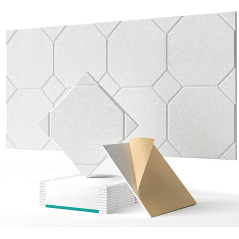 Paquete de 12 paneles acústicos autoadhesivos de pared, 30 x 30 x 1 cm, paneles acústicos insonorizados decorativos