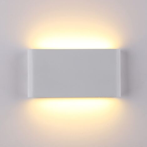 Aplique de pared vertical, para interiores y exteriores, IP65, 12 W, para jardines, patios y escaleras, color blanco (3000 K).