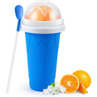 Fuleadture Vaso para batidos congelados de 500 ml: vaso de silicona reutilizable de doble pared para preparar fácilmente postres congelados caseros.