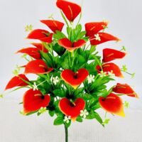 Arreglo floral de calas de plástico para eventos, sala de estar y decoración de exteriores. Flores artificiales sin mantenimiento (no incluye jarrón).