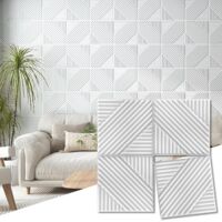Paquete de 33 paneles de pared 3D, 30x30 cm, paneles decorativos de pared 3D, adecuados para la decoración de paredes interiores, color blanco