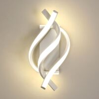 Aplique LED de pared de 18 W, iluminación LED de aluminio para interiores, tres temperaturas de color de 3000K-4500K-6500K, para sala de estar(blanco)