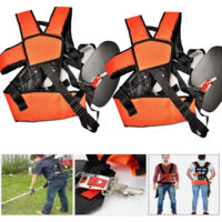 Juego de 2 correas de hombro universales (Naranja-3), aptas para desbrozadoras, cortacéspedes, recortadoras, etc.