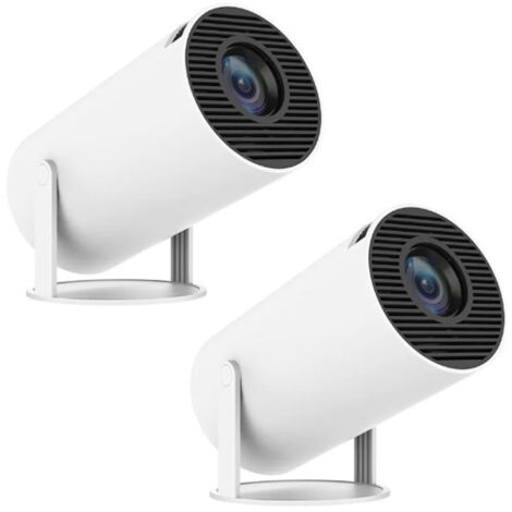 Fuleadture Pack of 2 HY300Pro Portable Projectors, 1080p Native Resolution, 4K Compatible, 260 ANSI Lumens, Wi-Fi 6 and Bluetooth 5.0, Android 11, 180° Rotation