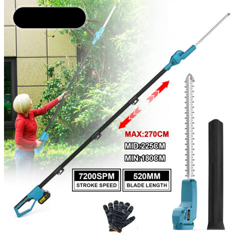 Electric High Branch Hedge Trimmer, Cordless Telescopic Garden Power Tools For Makita 18v Battery Pin,Without Battery