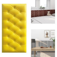 Yellow 3D Anti-Collision Decorative Wall Stickers for Interiors, Cushion, 30 x 60 cm, 10 pieces