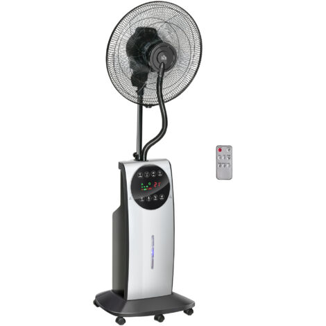 Ventilateur sur pied brumisateur 90 W, 3 vitesses, réservoir 31 L, télécommande, roulettes