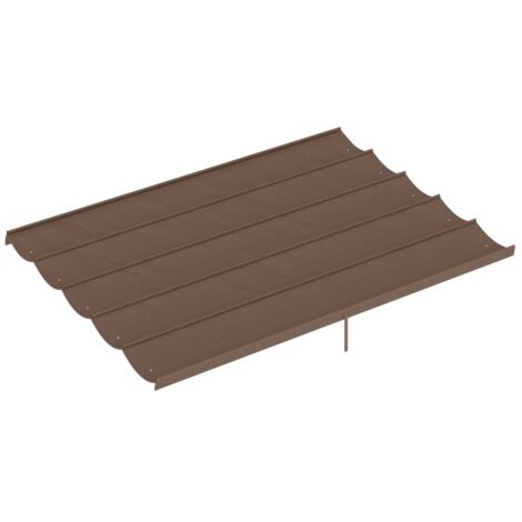 Toiture pergola 4x3 m rétractable café polyester drainage jardin