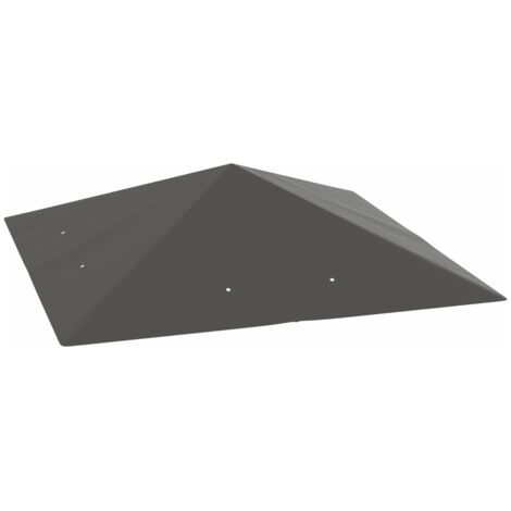 Toiture remplacement tonnelle 3x3 m imperméable UPF30 Oxford 370 g/m² gris