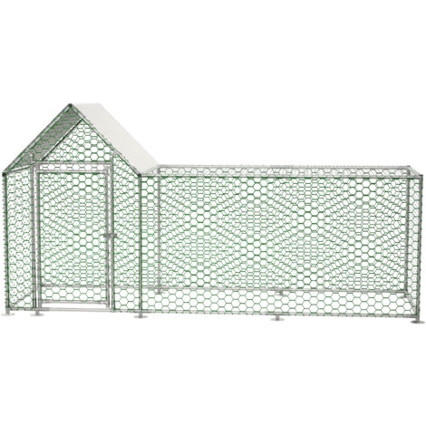 Poulailler enclos 3x1x1,5 m, bâche imperméable, grillage métal