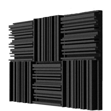 Set of 6 Foam Acoustic Panels 30 x 30 x 5 cm – High Density 3D Sound Absorbing Panels for Studio, Office and Wall Decoration - Without Adhesive Backing (1/5)