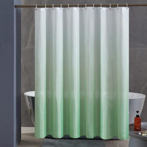 Fabric Shower Curtain 120x200 cm - Waterproof and Anti-Mold - Machine Washable - Polyester Shower Cover Light Green