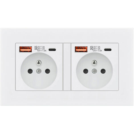 Wall Socket with USB Type C 20W Fast Charging 16A – Power Outlet (1/2)
