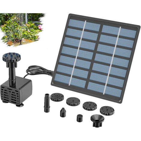Floating Solar Fountain 1.5W – For Garden and Pond – 6 Nozzles – Water Height 30-60 cm – Flow 180 L/h – ABS Plastic (1/5)