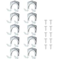 Set of 10 Metal Wall Hooks – Double Hook with Screws, Multifunctional Organizer Holders for Garden, Kitchen, Garage and Tools