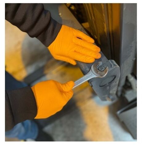 Boîte De 50 Gants Nitrile Orange – Taille XXL, 8,5 G, Rubberex