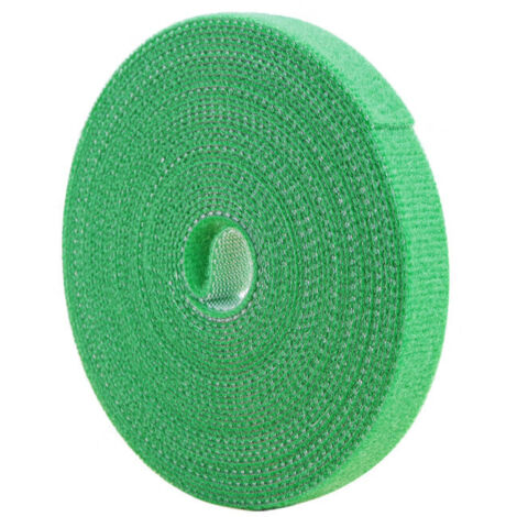Attache Plante Grimpante 10m10mm Bandes de Fixation Réutilisables en Nylon, Vert pour Jardin, Tomates et Fleurs