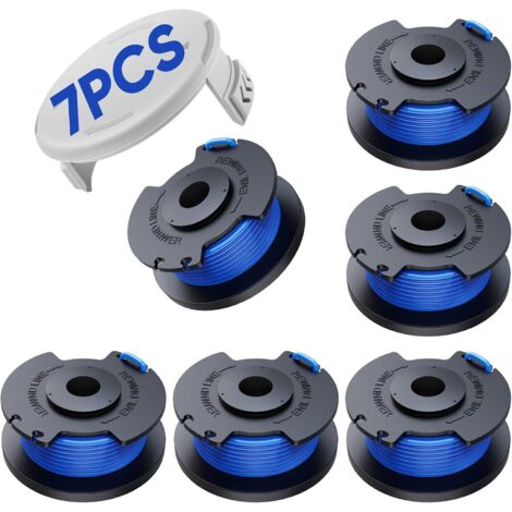 Bobines de rechange compatible Ryobi coupe bordure One+ AC14RL3A, lot 7 pièces Ø1,6mm 20,11m, 6 bobines + 1 couvercle (1/5)