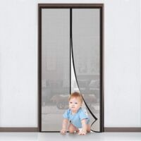 Rideau moustiquaire magnétique pour porte et fenêtre 120×210 cm – Maille ultra fine, fermeture aimantée