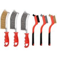 6 brosses à nettoyer métal - Laiton, carbone, nylon, inox - 3 grandes + 3 petites - Enlève résidus soudure, rouille, poussière