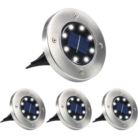 Lampe solaire de sol LED, lot de 4, éclairage jardin pelouse allée cour patio (1/5)