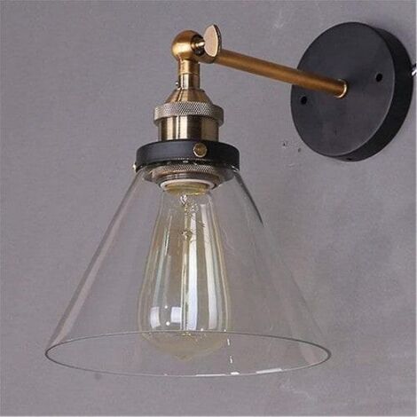 Applique murale rétro industrielle en verre E27 à monter soi-même pour cuisine ou salle à manger (ampoule non incluse) (1/5)